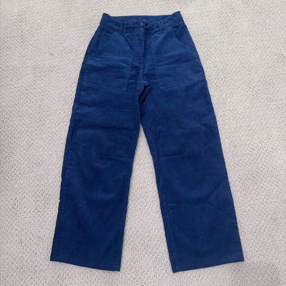 Poetry Pants - Poetry Hemp Blend Corduroy Workwear Pants Blue Carpenter Style | US 2